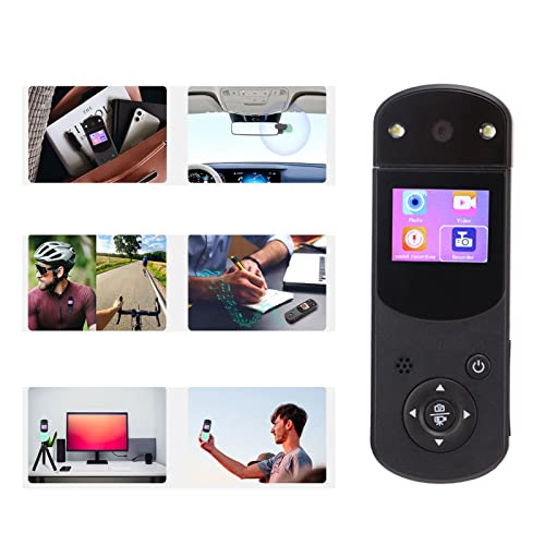 Handheld DV Camera, Rotatable 1.5 Inch Color Screen Micro Digital Video Recorder with 14 Inch Interface for VLOG Recording (Black)