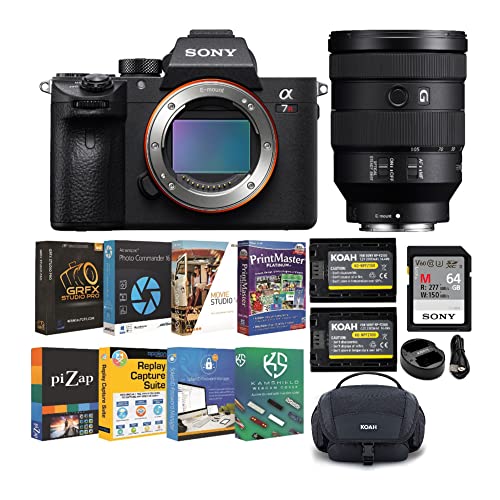 Sony a7R III A Full-Frame Mirrorless Interchangeable-Lens Camera with FE 24-105mm f/4 G OSS Full-Frame Lens and Accessory Bundle (6 Items)