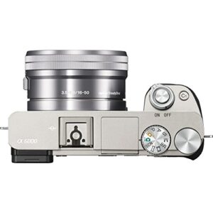 Sony Alpha a6000 Camera with 55-210mm and 16-50mm Power Zoom Lenses - Includes Camera with 16-50mm Power Zoom Lens and 55-210mm Zoom Lens (Silver) (Renewed)