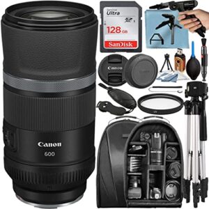 Canon RF 600mm f/11 is STM Super Telephoto Lens with SanDisk 128GB Memory SD Card + Backpack + A-Cell Accessory Bundle for Mirrorless Cameras