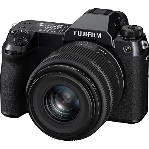 FUJIFILM GFX 50S II Medium Format Mirrorless Camera with 35-70mm Lens - 7PC Accessory Bundle Includes: Sandisk Extreme Pro 64GB SD, Card Reader, Gadget Bag, Blower. Microfiber Cloth and Cleaning Kit