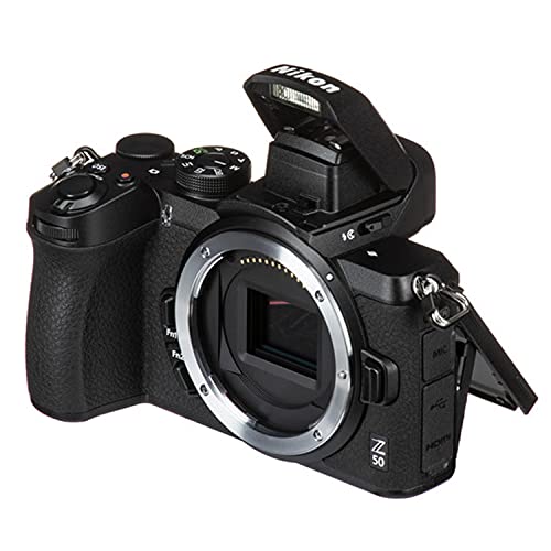 Nikon Z50 Mirrorless Digital Camera 20.9MP Body (No Lens) + Shot-Gun Microphone + LED Always on Light+ 64GB Extreme Speed Card, Gripod, Case, and More (26pc Video Bundle)