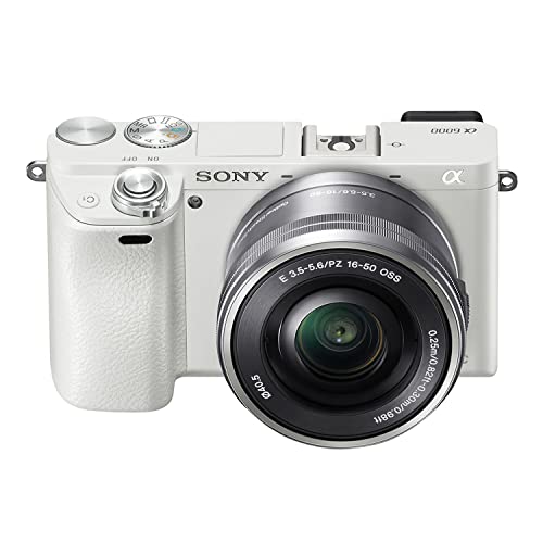 Camera Bundle for Sony Alpha a6000 Mirrorless Digital Camera with 16-50mm Lens (White) Must Have Bundle Wide Angle and Telephoto + Accessories (Renewed)