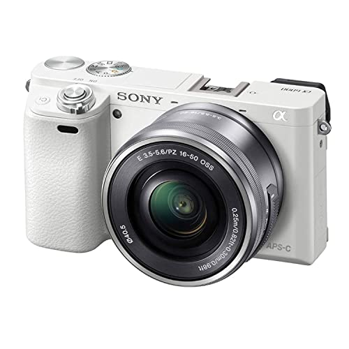 Camera Bundle for Sony Alpha a6000 Mirrorless Digital Camera with 16-50mm Lens (White) Must Have Bundle Wide Angle and Telephoto + Accessories (Renewed)