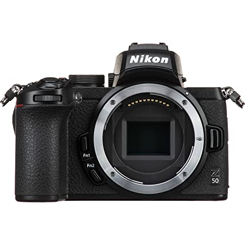 Nikon Z50 Mirrorless Camera Body Only Camera Bundle + Accessories (64Gb Additional Memory, Extra Battery, Tripod, Gadget Bag and More) (Renewed)