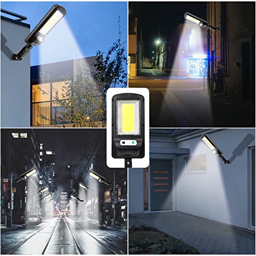 UCGG Solar Street Light, 1 Pack Solar Outdoor Light IP67 Waterproof Safety Flood LED Light with 3 Lighting Modes Remote Control for Yard Street Garden Walkway Pathway, Black (YKBideng-1p)