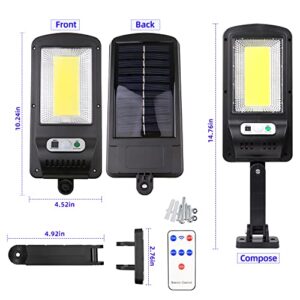 UCGG Solar Street Light, 1 Pack Solar Outdoor Light IP67 Waterproof Safety Flood LED Light with 3 Lighting Modes Remote Control for Yard Street Garden Walkway Pathway, Black (YKBideng-1p)