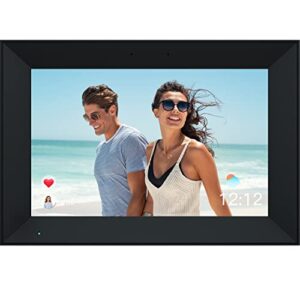 digital picture frame funcare 10.1 inch wifi digital photo frame with ips hd touchscreen, auto-rotate,auto dim, easy to share photos and videos instantly from anywhere via app