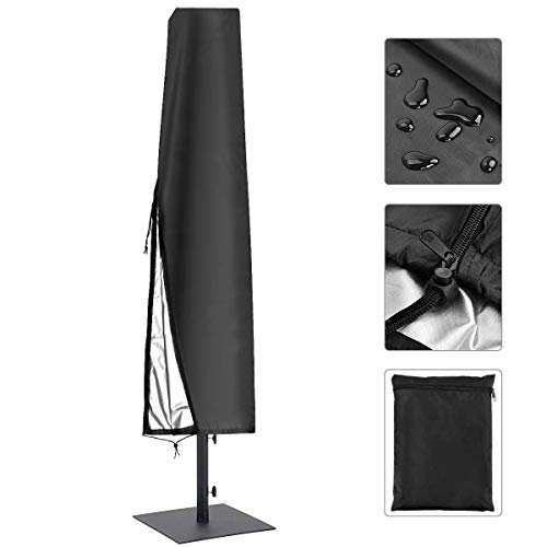 Umbrella Cover Patio Umbrella Cover Waterproof Outdoor Parasol Cover 420D Oxford Fabric Offset Cantilever Cover with Zipper for 7ft to 9ft Umbrellas Black