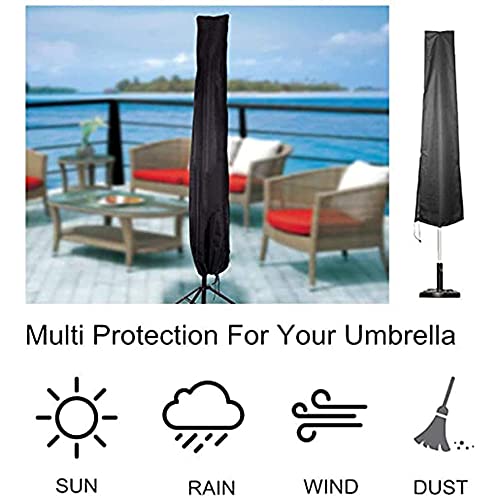 Umbrella Cover Patio Umbrella Cover Waterproof Outdoor Parasol Cover 420D Oxford Fabric Offset Cantilever Cover with Zipper for 7ft to 9ft Umbrellas Black