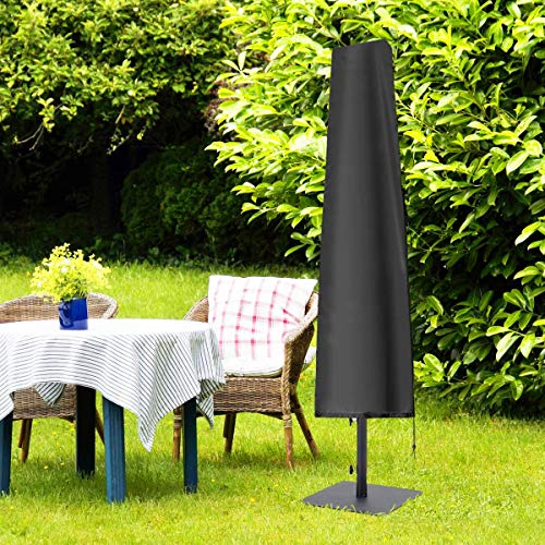 Umbrella Cover Patio Umbrella Cover Waterproof Outdoor Parasol Cover 420D Oxford Fabric Offset Cantilever Cover with Zipper for 7ft to 9ft Umbrellas Black