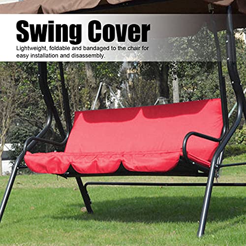 Emoshayoga Outdoor Swing 3-Seat Chair Waterproof Cushion Replacement Foldable Swing Metal Hammock Chair Cushion for Patio Garden Yard (red)
