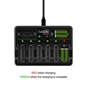 Taken 16 Pack CR123A 3.7V 750mAh [ CAN BE RECHARGED ] Batteries and Charger for Arlo Cameras (VMC3030/VMK3200/VMS3330/3430/3530), Flashlight, Microphone