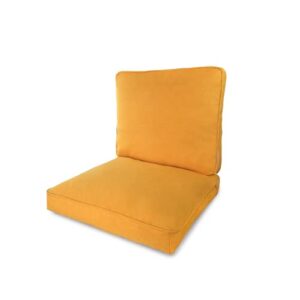 makimoo striped indoor/outdoor chair cushion, durable patio furniture cushion set: patio cushions seat: 22″ w x 22″ d x 4″ t (yellow)