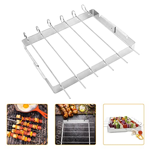 YARNOW Outdoor Grills 1 Set of Rib Rack Chicken Leg Wing Rack Grilled Chicken Rack Meat Roasting Rack Garden BBQ Rib Rack Metal Roaster Stand Barbecue for Grilling Barbecuing Portable Grills