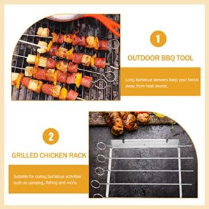 YARNOW Outdoor Grills 1 Set of Rib Rack Chicken Leg Wing Rack Grilled Chicken Rack Meat Roasting Rack Garden BBQ Rib Rack Metal Roaster Stand Barbecue for Grilling Barbecuing Portable Grills