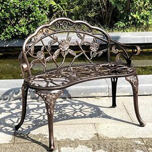 joybase outdoor bench, metal patio bench, cast iron bench, porch bench, cast aluminum bench, garden bench, bronze