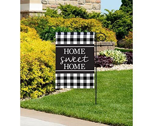 BreezeArt - Black & White Check Decorative Garden Flag 12x18 inch - Premium Quality SolarSilk - Made in the USA by Studio-M