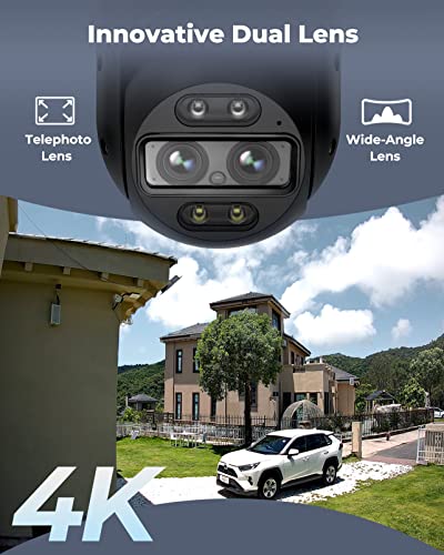 REOLINK 4K Wired WiFi Outdoor Camera, 8MP Dual Lens Security Camera, 360 PTZ Camera w/Auto Tracking, 2.4/5GHz Wi-Fi Smart Person/Vehicle Detection, 6X Hybrid Zoom, Color Night Vision, TrackMix WiFi