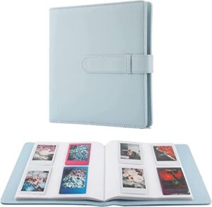 256 pockets mini photo album for polaroid pictures,suitable for fujifilm instax mini 12 11 9 90 8+ 8 7s 40 26 25 evo liplay instant camera/mini link sp-1 printer (pastel blue)