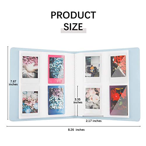 256 Pockets Mini Photo Album for Polaroid Pictures,Suitable for Fujifilm Instax Mini 12 11 9 90 8+ 8 7S 40 26 25 EVO LiPlay Instant Camera/Mini Link SP-1 Printer (Pastel Blue)