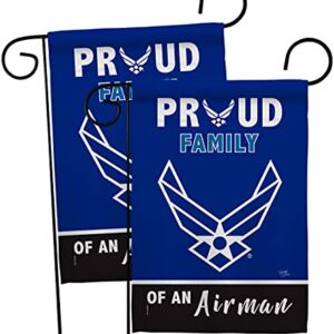 Breeze Decor Proud Family Airman Garden Flag 2pcs Pack Armed Air Force USAF United State American Military Veteran Retire Official House Banner Small Yard Gift Double-Sided, Made in USA