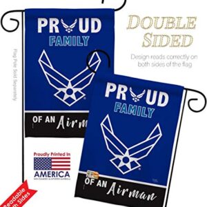 Breeze Decor Proud Family Airman Garden Flag 2pcs Pack Armed Air Force USAF United State American Military Veteran Retire Official House Banner Small Yard Gift Double-Sided, Made in USA