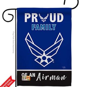 Breeze Decor Proud Family Airman Garden Flag 2pcs Pack Armed Air Force USAF United State American Military Veteran Retire Official House Banner Small Yard Gift Double-Sided, Made in USA