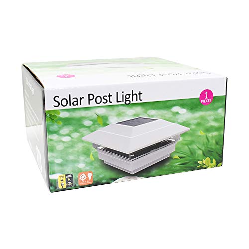 12 Pack White Outdoor Garden 4 x 4 Solar LED Post Deck Cap Square Fence Light Landscape Lamp Lawn PVC Vinyl Wood