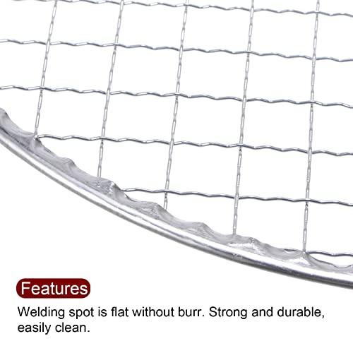 HARFINGTON 5pcs Round BBQ Grill Net 13" Dia Galvanized Iron Barbecue Mesh Mat for Baking Smoking Charcoal Grilling Roasting