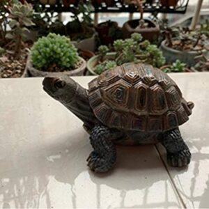 donau Garden Statues Turtle Figurines Polyresin Garden Sculpture Turtle Decor 5.1 inch