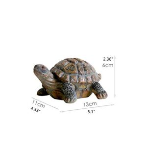 donau Garden Statues Turtle Figurines Polyresin Garden Sculpture Turtle Decor 5.1 inch