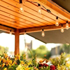 Pallerina Outdoor Edison String Lights 20Ft with 22 Edison Bulbs, Vintage Bistro Lights ST40 Patio String Lights for Garden Backyard Party Wedding Umbrella, E17 Base 7 Watt Bulbs- Brown Wire