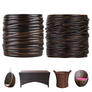 fammom patio furniture wicker repair kit synthetic rattan material for patio chair sets knit and replacement diy garden outdoor patio furniture sofa table,fruit baskets, vases, etc. (brown)