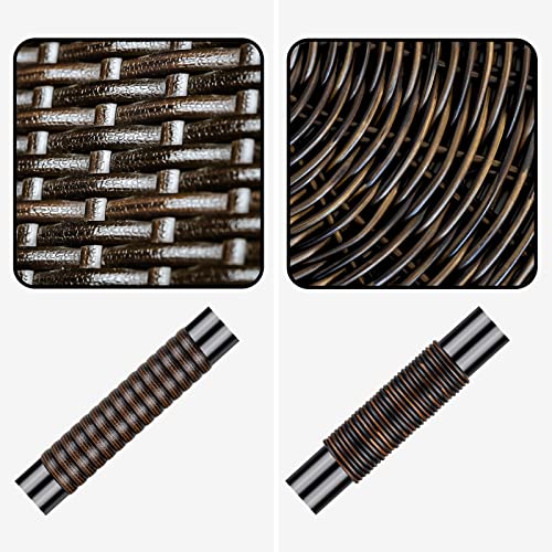 fammom Patio Furniture Wicker Repair Kit Synthetic Rattan Material for Patio Chair Sets Knit and Replacement DIY Garden Outdoor Patio Furniture Sofa Table,Fruit Baskets, vases, etc. (Brown)