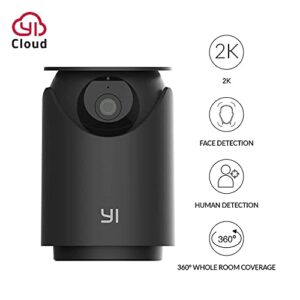 YI Camera for Home Security Indoor 2K, WiFi Baby Monitor Bedroom Surveillance Camera 360-degree with Night Vision, Human Detection, 2-Way Audio, Phone App, Works with Alexa and Google Assistant, 2pc