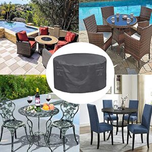 Covolo Patio Furniture Cover Table Chair Set Cover Fit for 4 Chair and 1 Table,Heavy Duty Outdoor Round Table Dining Set Cover Waterproof UV-Proof Dustproof(96Dx28H) (Grey)