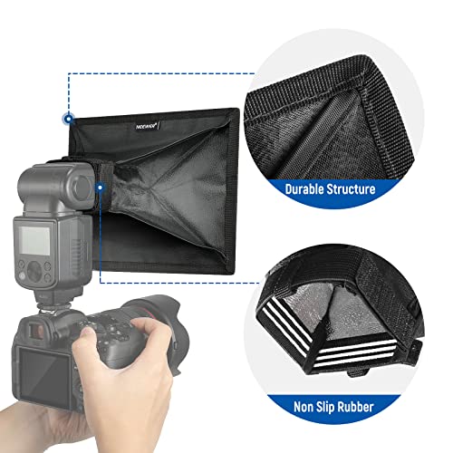 NEEWER Flash Diffuser Light Softbox 9" x 7", Universal, Collapsible with Storage Pouch Compatible with Canon Nikon Sony Godox Yongnuo NEEWER speedlight