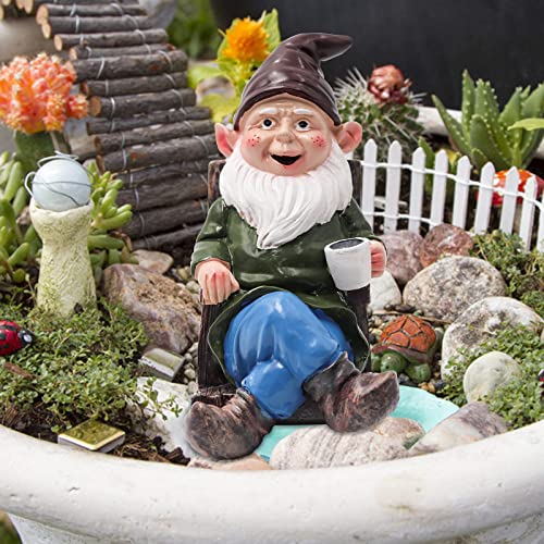 Tirifer Drinking Coffee Garden Gnome Statue, Garden Gnome Statue Sculpture Outdoor Figurine Ornament Garden Decoration for Home Garden Patio Yard Lawn