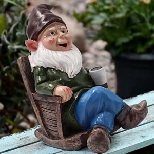 Tirifer Drinking Coffee Garden Gnome Statue, Garden Gnome Statue Sculpture Outdoor Figurine Ornament Garden Decoration for Home Garden Patio Yard Lawn