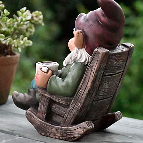 Tirifer Drinking Coffee Garden Gnome Statue, Garden Gnome Statue Sculpture Outdoor Figurine Ornament Garden Decoration for Home Garden Patio Yard Lawn