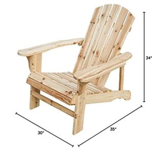 LOKATSE HOME Outdoor Wooden Adirondack Chairs Natural for Yard, Patio, Garden, Lawn