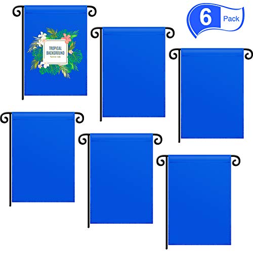 SATINIOR Double Sided Garden Flag Blank Flag DIY Garden Flag House Party Decorative Flag for Vinyl (HTV) Indoor Outdoor Party Decoration, Home Decoration, School Decoration (6, Blue)