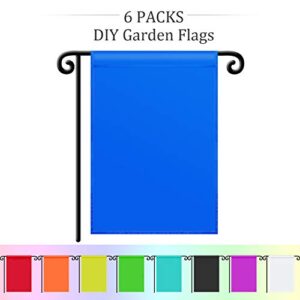 SATINIOR Double Sided Garden Flag Blank Flag DIY Garden Flag House Party Decorative Flag for Vinyl (HTV) Indoor Outdoor Party Decoration, Home Decoration, School Decoration (6, Blue)