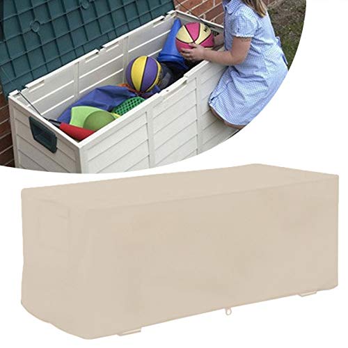 Garden Deck Box Cover 210D Oxford Fabric Cover Waterproof UV Proof Storage Box Protective Cover Outdoor Furniture Cover 123x62x55cm(Beige)