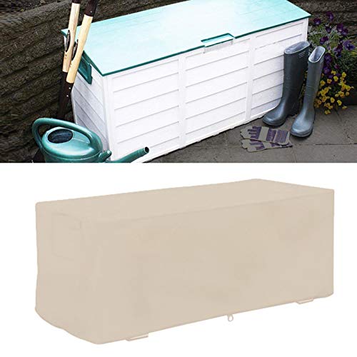 Garden Deck Box Cover 210D Oxford Fabric Cover Waterproof UV Proof Storage Box Protective Cover Outdoor Furniture Cover 123x62x55cm(Beige)