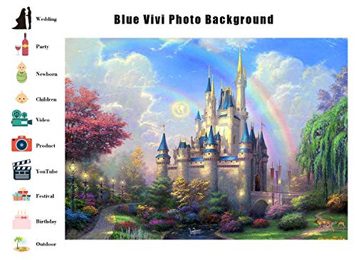 7x5ft Dreamy Castle Photography Backdrop for Kids Fairy Tale Princess and Prince Entertainment or Birthday Party Photo Backgrounds BV043