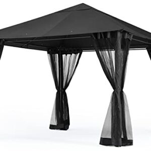 MASTERCANOPY 10x10FT Outdoor Patio Gazebo Canopy with Mosquito Netting for Lawn,Garden,Backyard and Deck(Dark Gary)