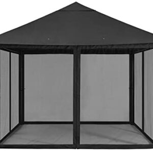 MASTERCANOPY 10x10FT Outdoor Patio Gazebo Canopy with Mosquito Netting for Lawn,Garden,Backyard and Deck(Dark Gary)