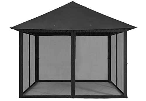 MASTERCANOPY 10x10FT Outdoor Patio Gazebo Canopy with Mosquito Netting for Lawn,Garden,Backyard and Deck(Dark Gary)